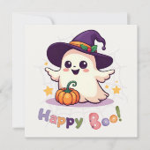 Happy Boo Niedlich Ghost Flat Card (Vorderseite)
