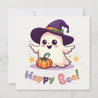 Happy Boo Niedlich Ghost Flat Card