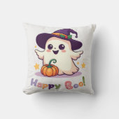 Happy Boo Niedlich Ghost Throw Kissen (Vorderseite)