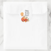 Happy Boo Season Watercolor Pumpkin Runder Aufkleber (Tasche)