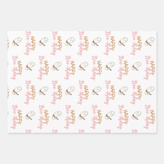 Happy Boo-thday Ghosts Geschenkpapier Set (Vorderseite)