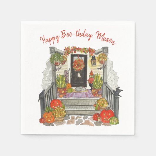 Happy Boo-thday Party Serviette (Vorderseite)