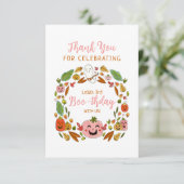 Happy Boo-thday Pink Party Dankeskarte (Stehend Vorderseite)