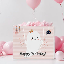 Happy BOOday Kawaii Ghost Pink Halloween Große Geschenktüte