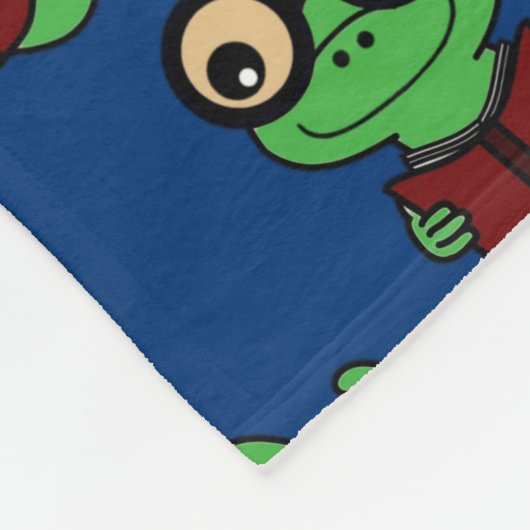 Happy Bookworm Aquamarin Fleecedecke (Ecke)