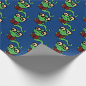 Happy Bookworm Aquamarin Geschenkpapier (Ecke)