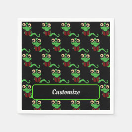 Happy Bookworm Black Serviette