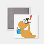 Happy-Bookworm-by-idea Magnet (Vorderseite/Rückseite)