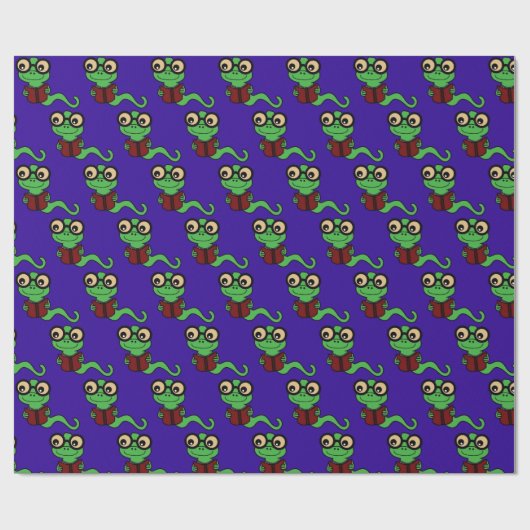 Happy Bookworm Lila Geschenkpapier (Flach)