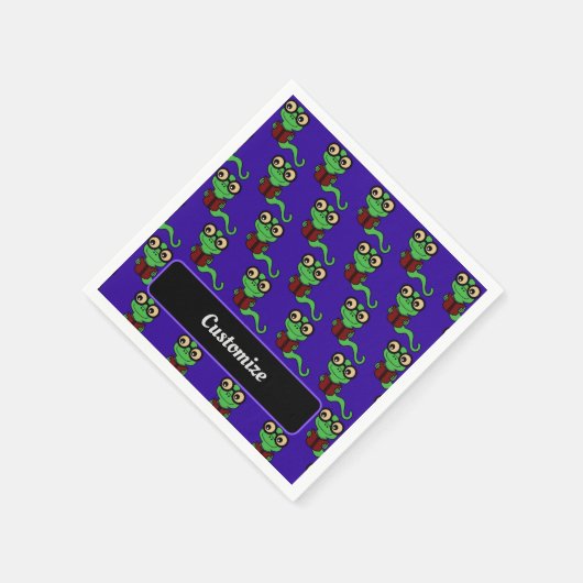 Happy Bookworm Lila Serviette (Ecke)