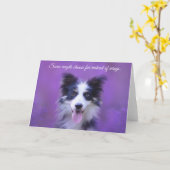 Happy Border Collie Dog, Engel mit Pelz Karte (Gelbe Blume)