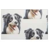 Happy Border Collie Dog Fabric Stoff (Fat Quarter (45,7 x 55,9 cm))