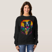 Happy Border Collie Dog Sun Sweatshirt (Vorne ganz)