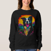 Happy Border Collie Dog Sun Sweatshirt (Vorderseite)
