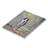 Happy Border Collie Hund laufen und spielen Notizblock (Rotiert)