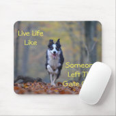 Happy Border Collie Hund läuft und spielt Mousepad (Mit Mouse)