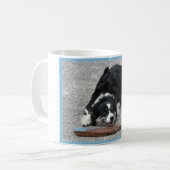 Happy Border Collie Hund mit Ihrem Namen Kaffeetasse (Vorderseite Links)