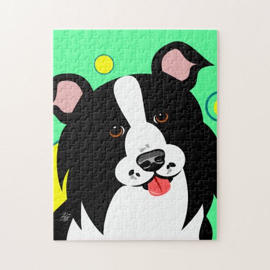 Happy Border Collie Jigsaw Puzzle (Vertikal)