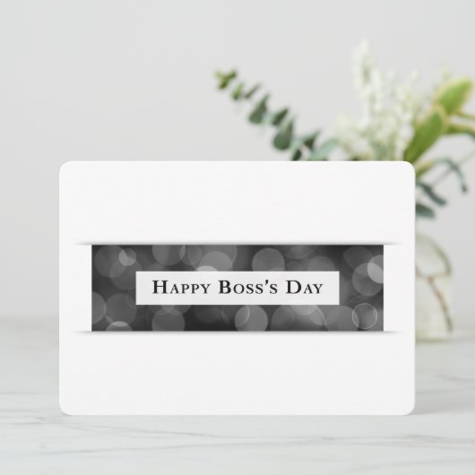 Happy Boss's Day (Bokeh) Einladung (Stehend Vorderseite)