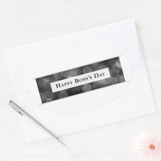 Happy Boss's Day (Bokeh) Ovaler Aufkleber (Umschlag)