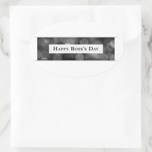 Happy Boss's Day (Bokeh) Ovaler Aufkleber (Tasche)