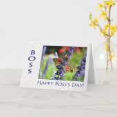 Happy Boss's Day Butterfly and Flowers Karte (Gelbe Blume)