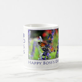 Happy Boss's Day Butterfly und Blume Kaffeetasse