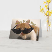 Happy Boss's Day - Coole Katze mit Sonnenbrille Karte (Gelbe Blume)