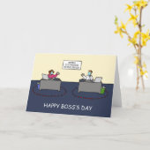 Happy Boss's Day Covid 19 Cartoon Karte (Gelbe Blume)