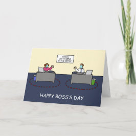 Happy Boss's Day Covid 19 Cartoon Karte