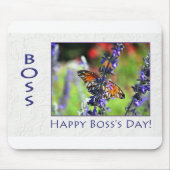Happy Boss's Day Floral Butterfly Mousepad (Vorne)