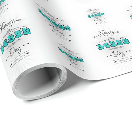 Happy Boss's Day Geschenkpapier (Rolleneckpunkt)