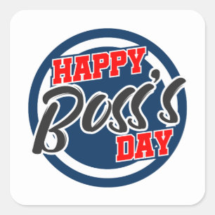 Happy Boss's Day Manager Coworker Men Women Gesche Quadratischer Aufkleber