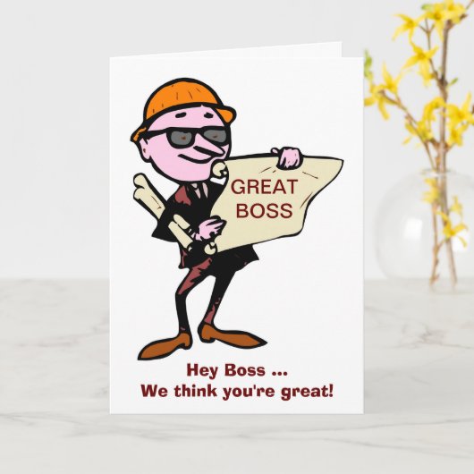 Happy Boss's Day mit Architekt oder Zeichner Karte (Gelbe Blume)