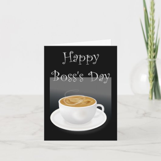 Happy Boss's Day mit Cappuccino und benutzerdefini Karte (Vorderseite)
