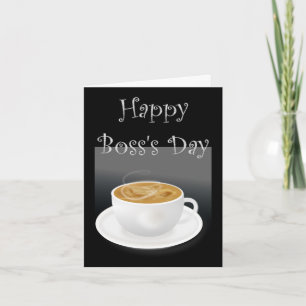 Happy Boss's Day mit Cappuccino und benutzerdefini Karte