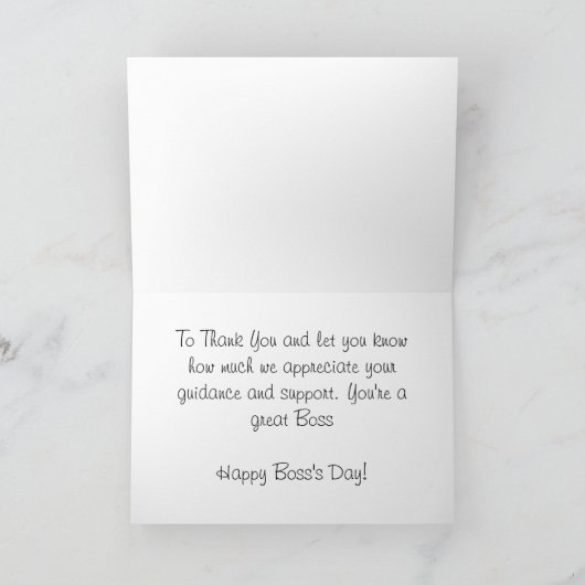 Happy Boss's Day mit Pen-Nib-Kalligraphiestift Karte (Innenseite)