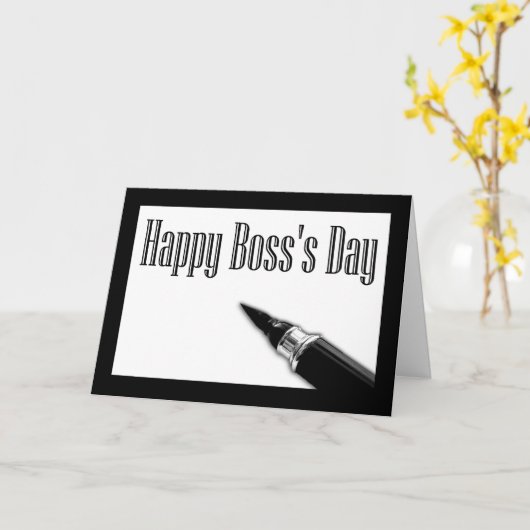 Happy Boss's Day mit Pen-Nib-Kalligraphiestift Karte (Gelbe Blume)