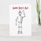 Happy Boss's Day mit Roboter und benutzerdefiniert Karte (Vorderseite)