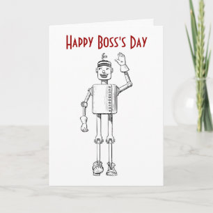 Happy Boss's Day mit Roboter und benutzerdefiniert Karte