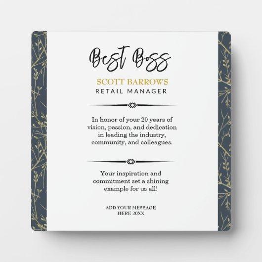 Happy Boss's Day Plaque Fotoplatte (Vorderseite)