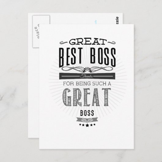 Happy Boss's Day Postkarte (Vorne/Hinten)