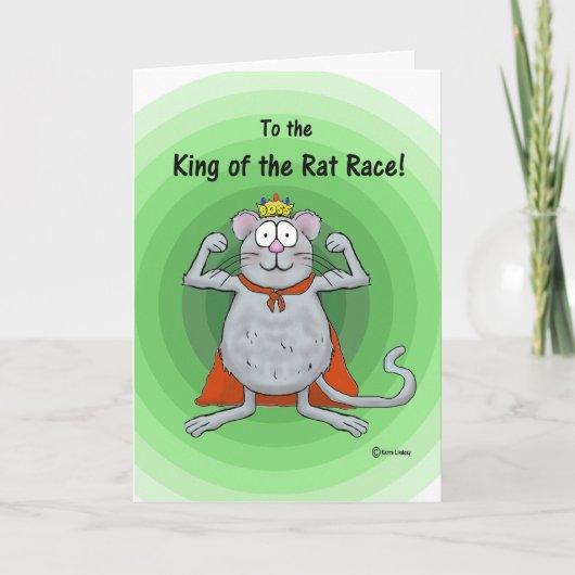 Happy Boss's Day Whimsical Rat Race King Karte (Vorderseite)