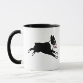 Happy Boston Terrier Running | Niedlicher Cartoon  Tasse (Links)