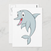 Happy Bottlenose Dolphin Postkarte (Vorne/Hinten)