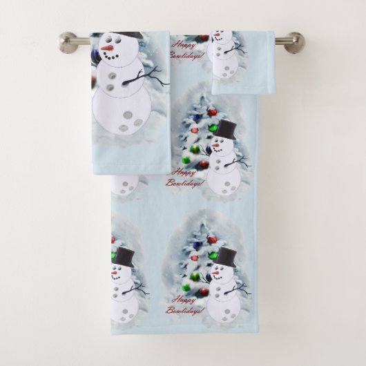 Happy Bowlidays Bowling Liebe Weihnachten Badhandtuch Set (Insitu)