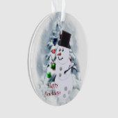 Happy Bowlidays Snowman Ornament (Vorderseite)