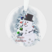 Happy Bowlidays Snowman Ornament (Vorderseite)
