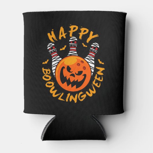 Happy Bowlingween Halloween Bowling Dosenkühler (Vorderseite)