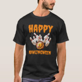 Happy Bowlingween Pun Halloween Pumpkin Bowling T-Shirt (Vorderseite)